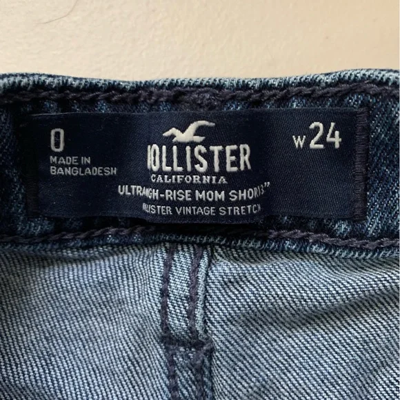 Hollister Floral Embroidered Cutoff Denim High Waisted Shorts - Picture 3 of 7